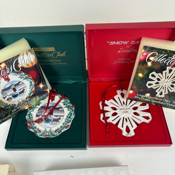 Lot (7) Longaberger Christmas ornaments/tie-on Collector’s Club/Snowfrie… - Picture 5 of 11